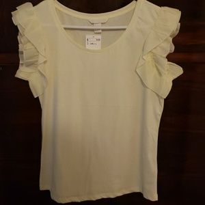 NWT Ruffled sleeve top